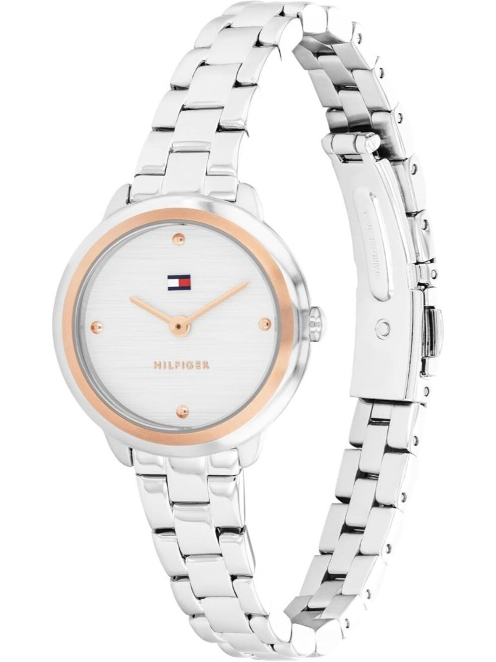 Women's Silver White Mini 26mm Stainless Steel Case Link Bracelet Wrist Watch - Picture 2 of 6